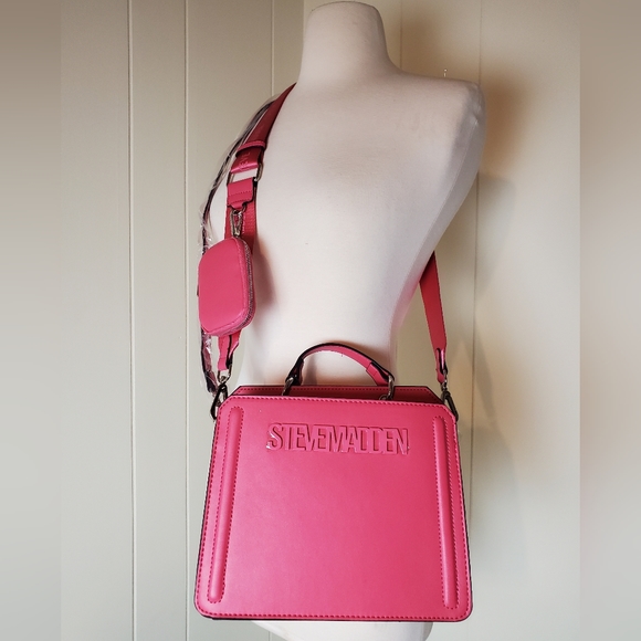 STEVE MADDEN candy pink bevelyn crossbody satchel - Picture 2 of 8